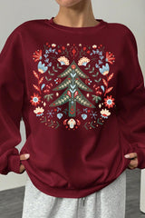 Scandinavian Christmas  Fleece Sweatshirt For Women