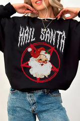 Hail Santa  Fleece Sweatshirt For Women