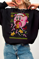 Kirby Ugly Christmas Fleece Sweatshirt For Women