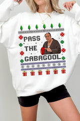 Pass The Gabagool  Ugly Sopranos Christmas Fleece Sweatshirt For Women