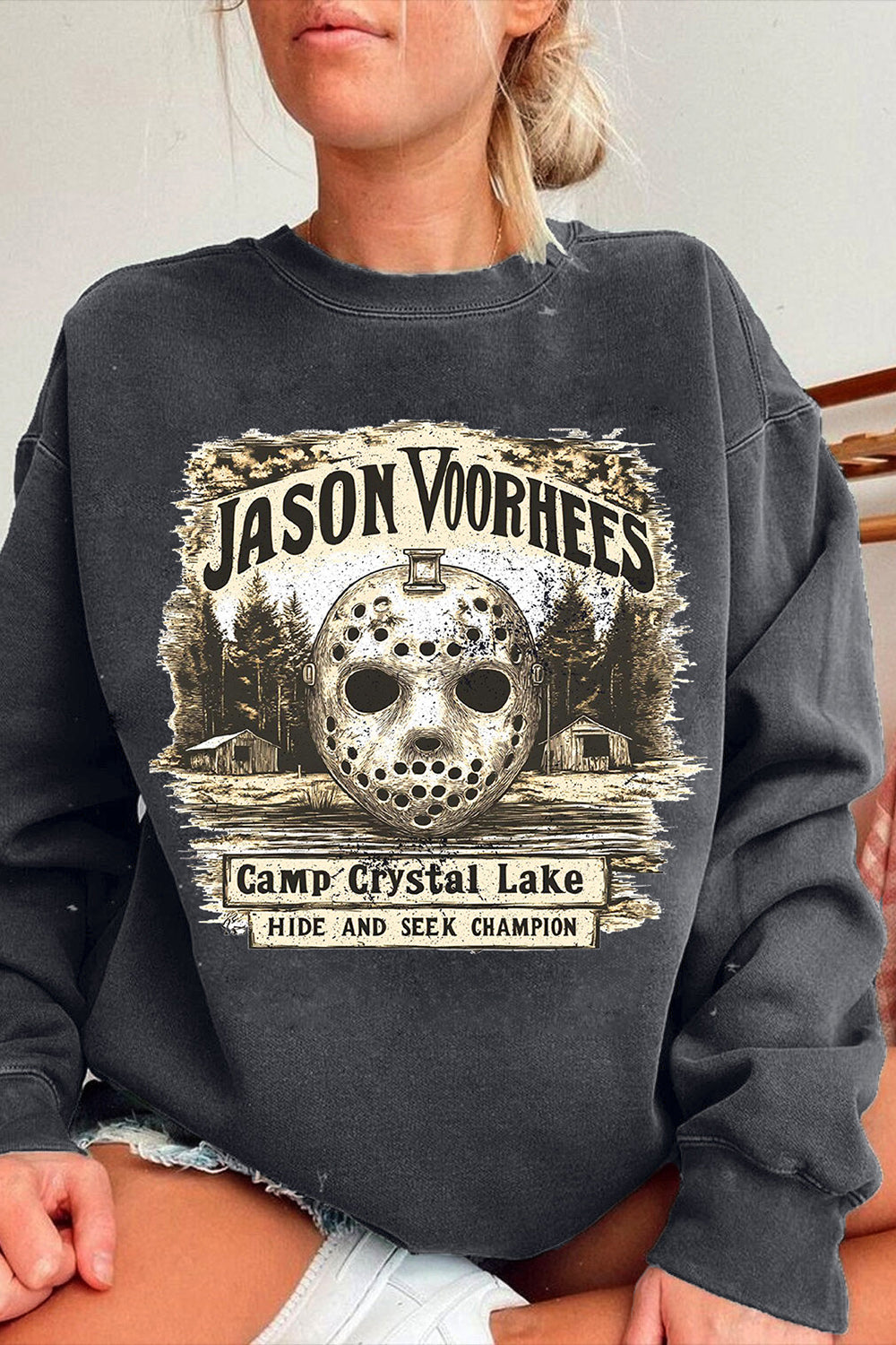 Horror Halloween  Scary Movie Jason Vorhees Sweatshirt For Women