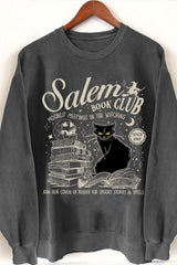 Salem Book Club  Halloween Cat Sweatshirt For Women