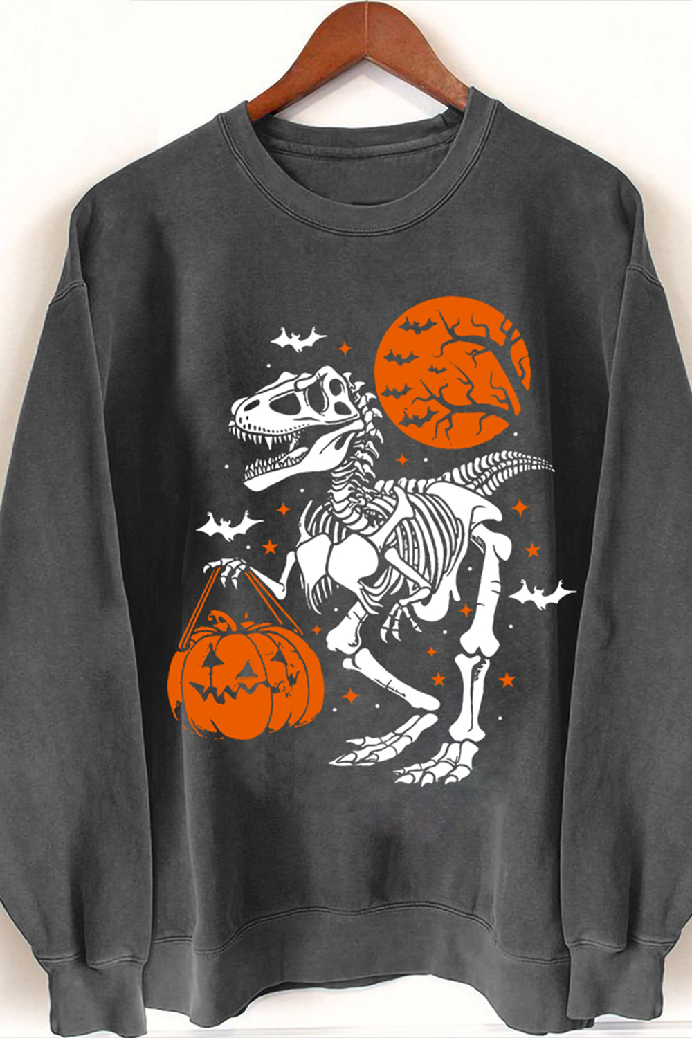 Dinosaur Skeleton Halloween Spooky Trex Sweatshirt For Women