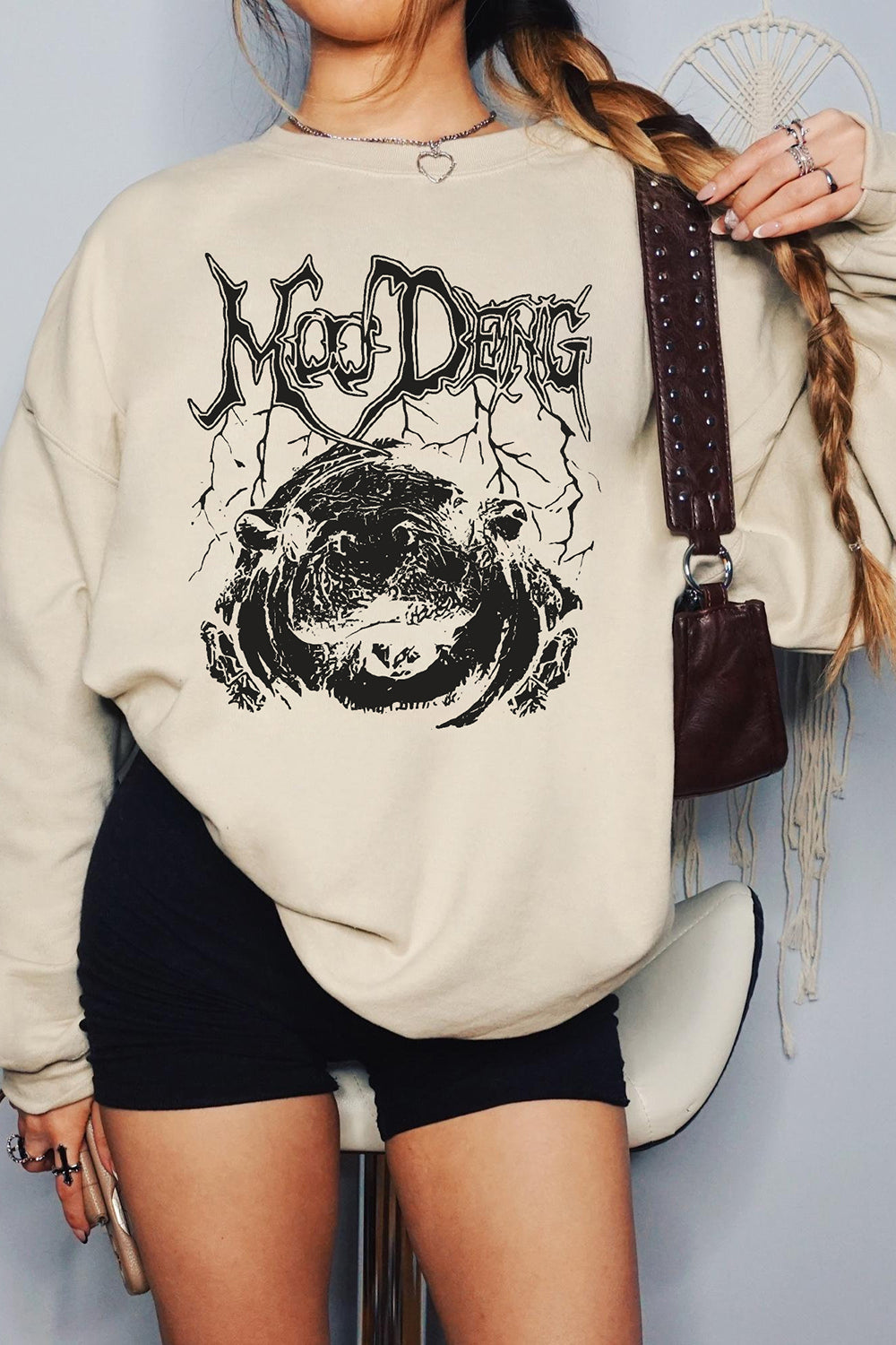 Moo Deng Metal Sweatshirt For Women