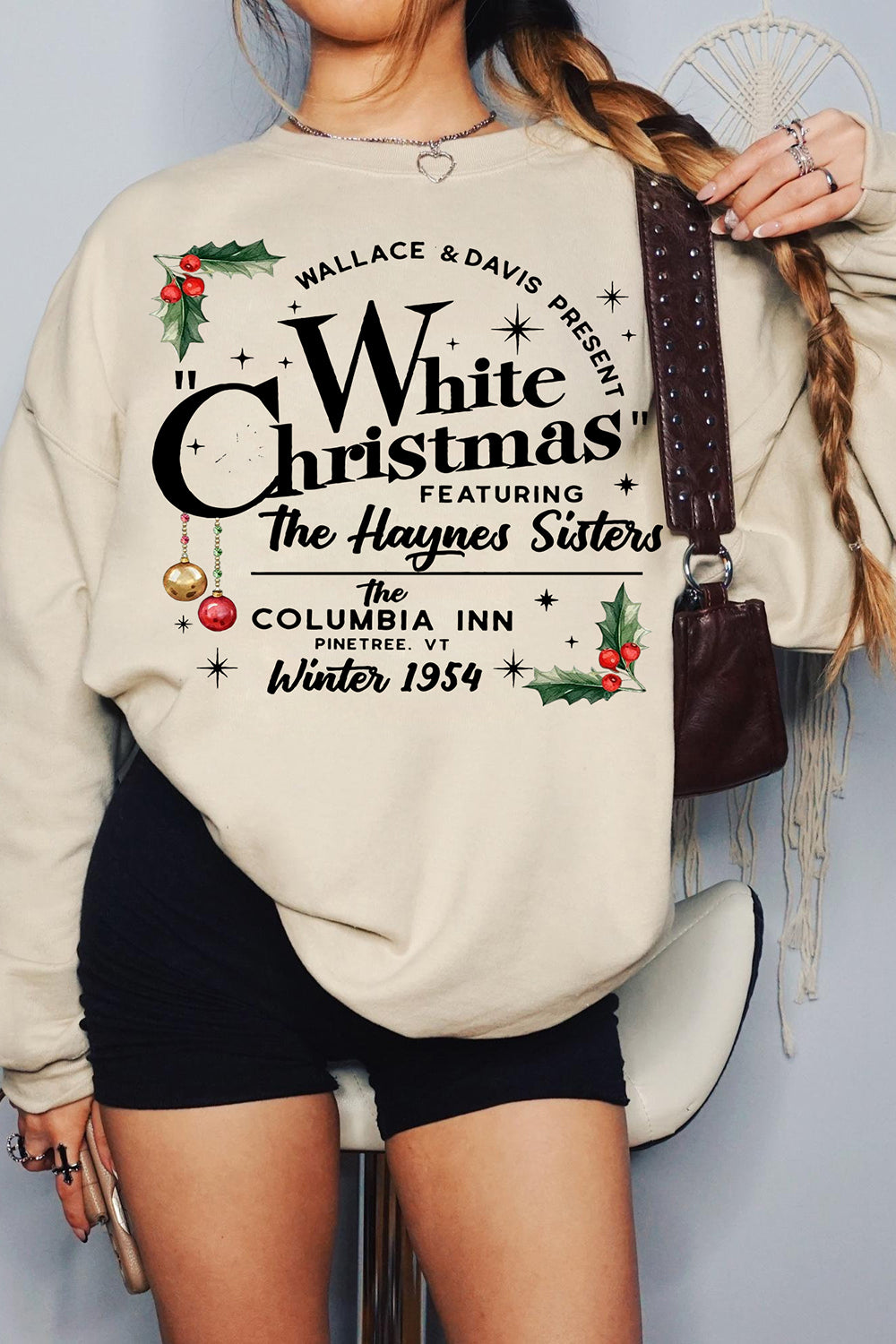 Plush White Christmas Movie Sweatshirt For Women