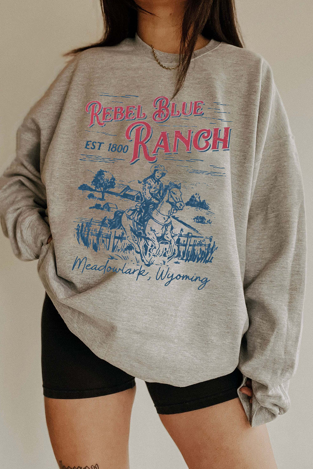 Rebel Blue Ranch Cowboy Romance Reader Fleece Sweatshirt For Women