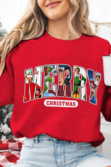 Merry Christmas 90s Movies Vintage Fleece Sweatshirt For Women