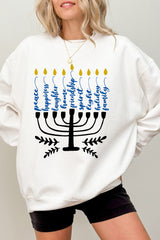 Happy Hanukkah Jewish Fleece Sweatshirt For Women