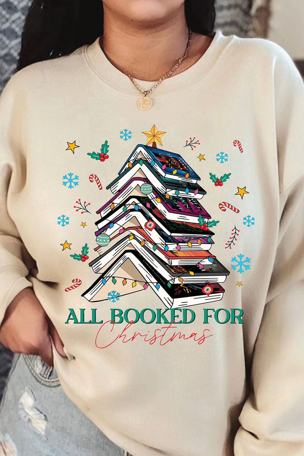 Throne Of Glass All Booked For Christmas Tree Of Books Fleece Sweatshirt For Women