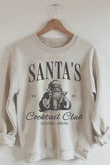 Santas Cocktail Club Christmas Espresso Martini Fleece Sweatshirt For Women