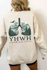 YHWH Lungs Christian Every Breath Speak His Name Fleece Sweatshirt For Women