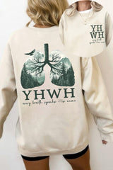 YHWH Lungs Christian Every Breath Speak His Name Fleece Sweatshirt For Women