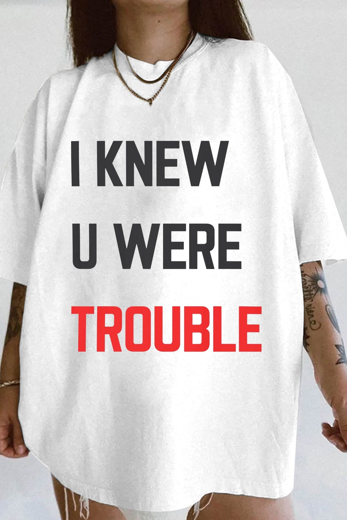 "I KNEW U WERE TROUBLE" TAYLOR FAN Tee For Women