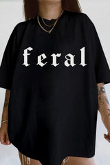 FERAL GOTHIC FONT TEE  FOR WOMEN