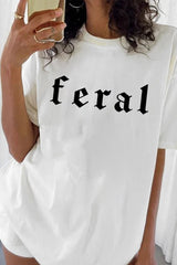 FERAL GOTHIC FONT TEE  FOR WOMEN