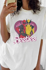 Cute Deadpool Wolverine Besties Forever Tee For Women