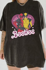 Cute Deadpool Wolverine Besties Forever Tee For Women