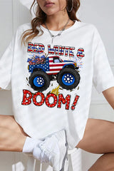 Truck Design 4th of July  Tee For Women