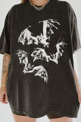 Three Bats Y2k Vintage Tee For Women