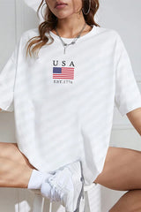 USA FLAG  The Fourth of July Tee For Women