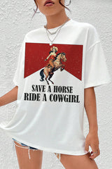 Save A Horse Ride A Cowgirl LGBT Pride Month  Tee For Women