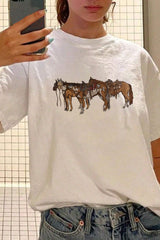 Western Horse Girl  Tee For Women