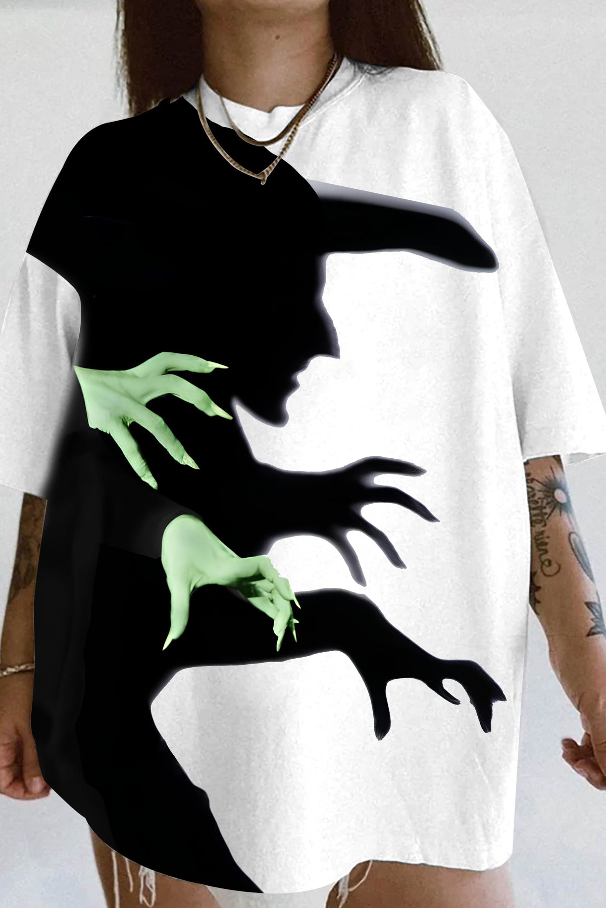 Halloween Witch Shadow  TEE FOR WOMEN