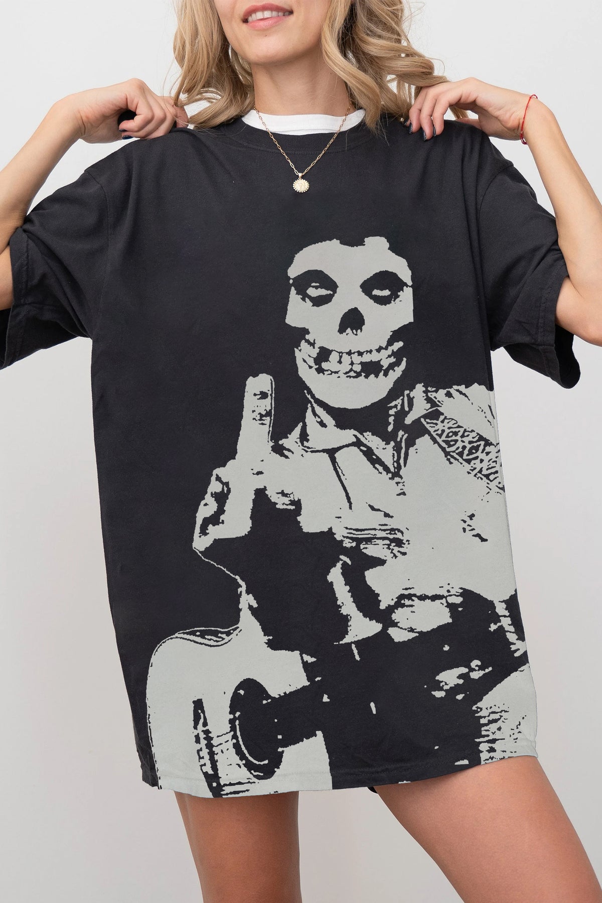 Rock Music Skull  TEE FOR WOMEN