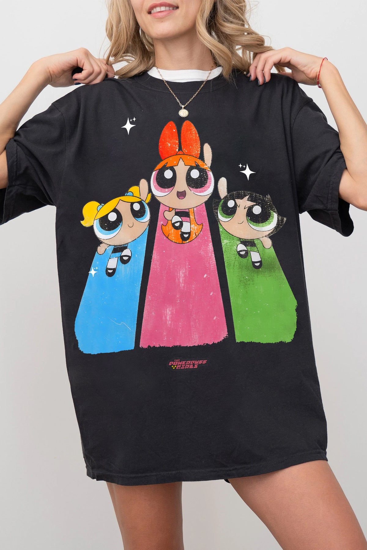 POWERPUFF GIRLS RUN THE WORLD AMERICAN CLASSIC  TEE FOR WOMEN