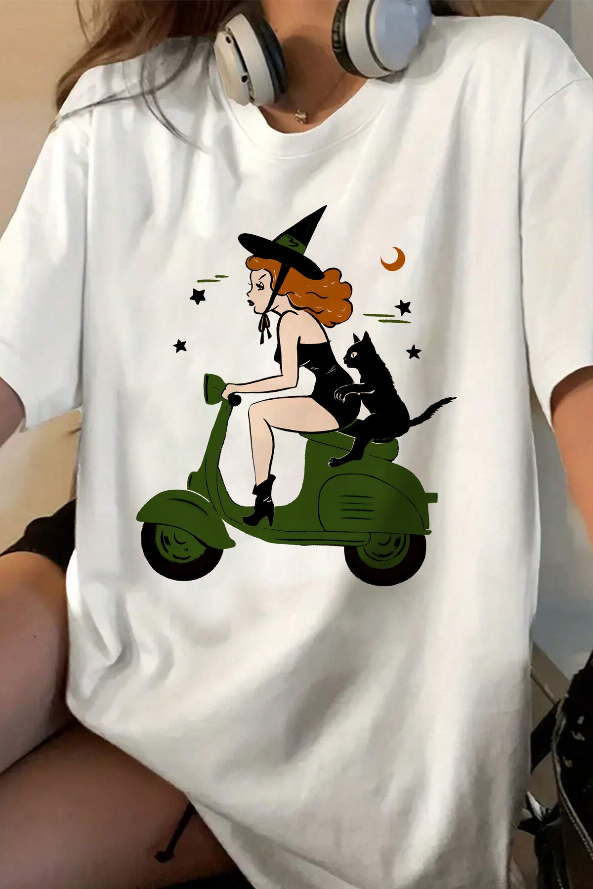 Witchy A-Go-Go Fitted Graphic Tee For Women