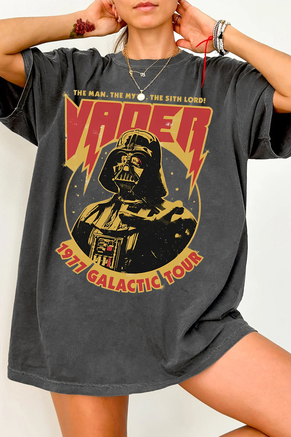 Retro Star Wars Darth Vader The Man Myth Sith Lord 1977 Galactic Tour  Tee For Women