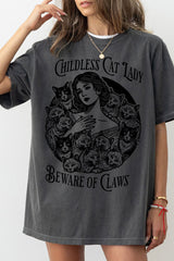 Childless Cat Lady, Beware of Claws, Vintage Tee For Women