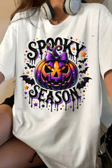 Retro Halloween Pumpkin Witchy Tee For Women