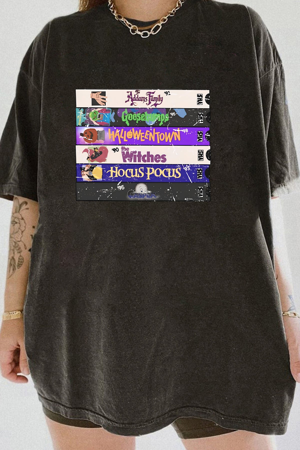 90s Halloween Movies VHS  Tee For Women