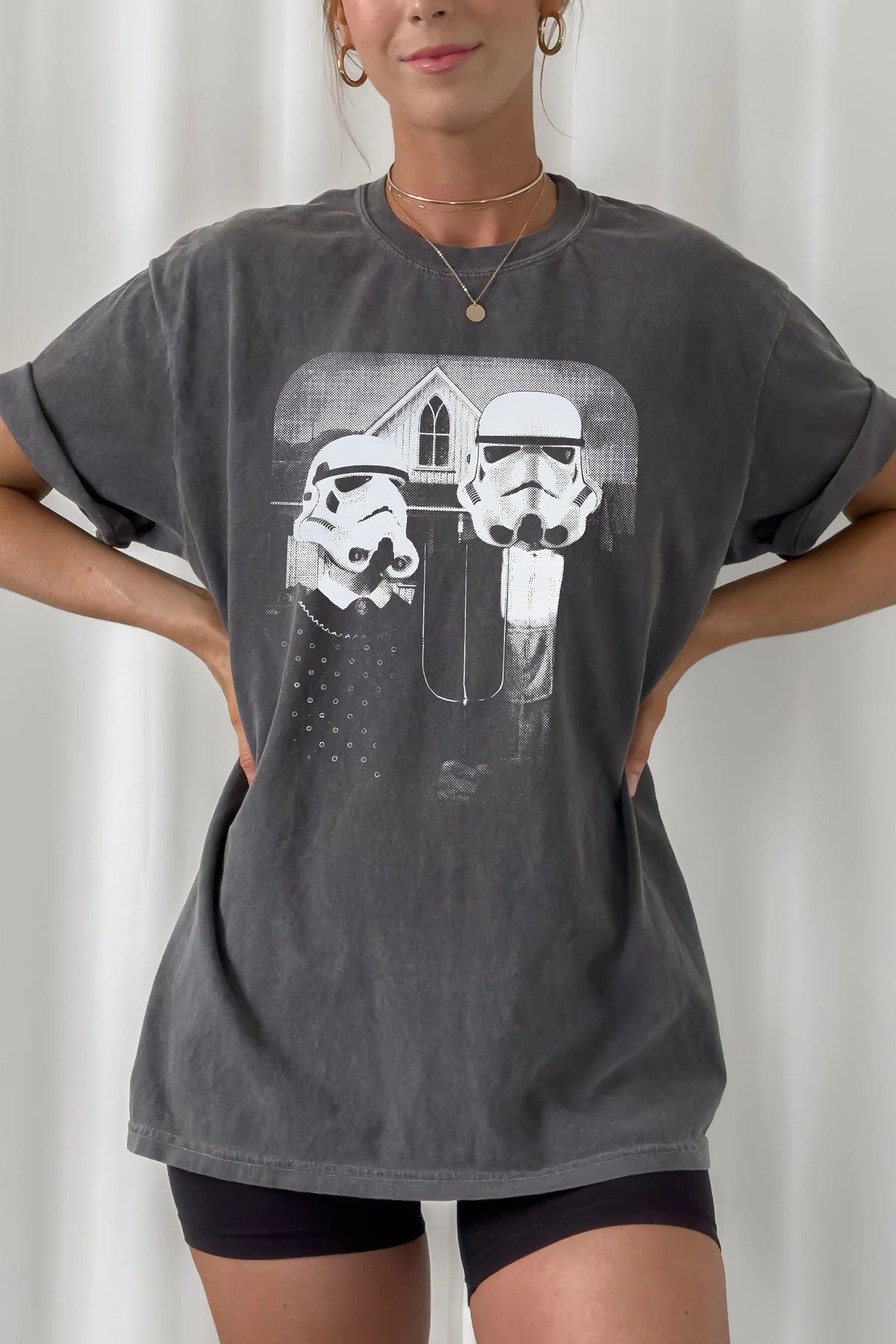 Vintage American Gothic Star Wars Tee For Women