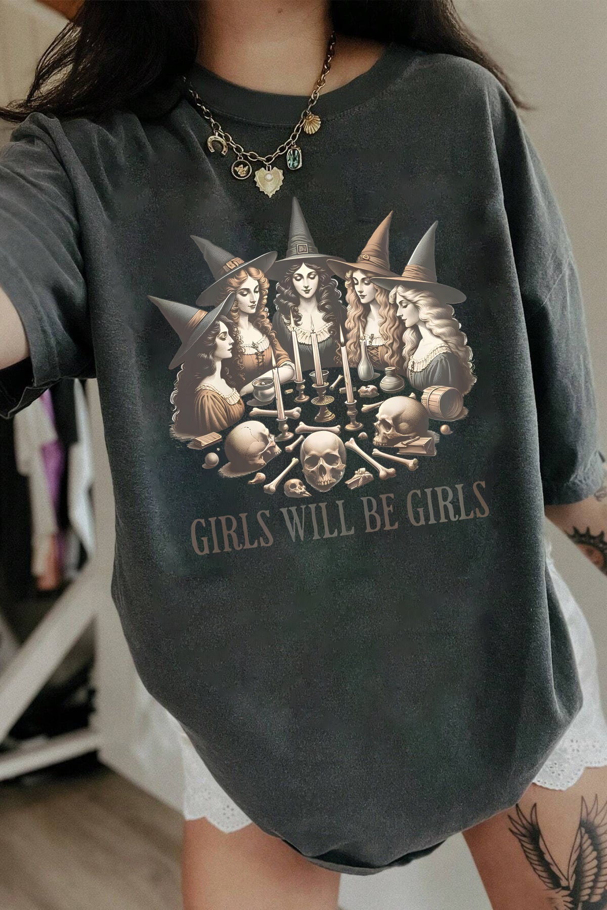 Girls Will Be Girls Witch Coven  Tee For Women