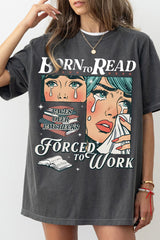 Retro Born To Read Bookish  Tee For Women