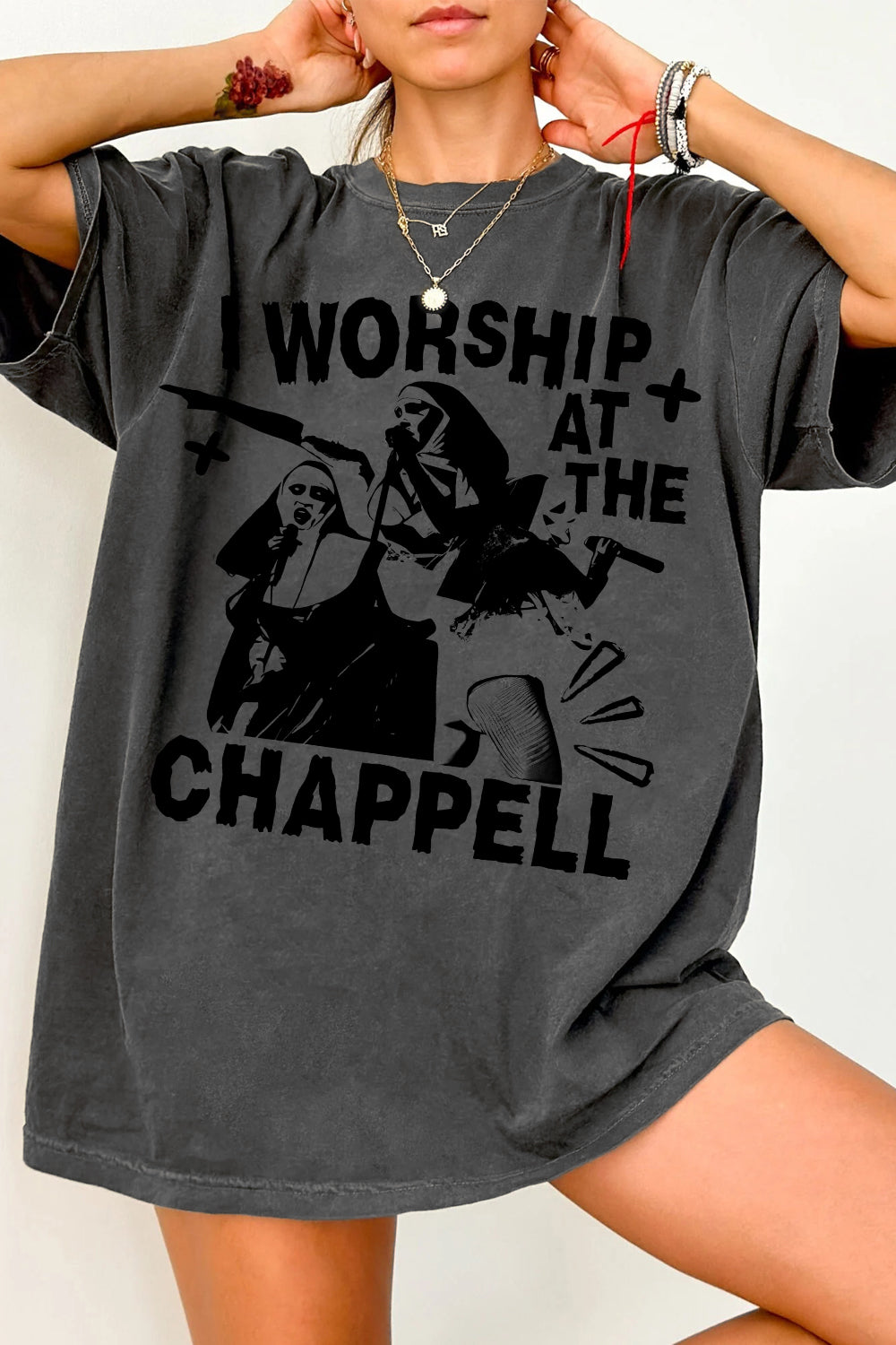 Nun Drag Horror Halloween  Chappell Tee For Women