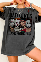 Bad Girls Horror Halloween  Tee For Women