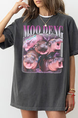 I Love Moo Deng Hippo Lover Tee For Women