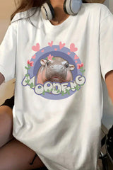 Baby Hippo Moo Deng Tee For Women