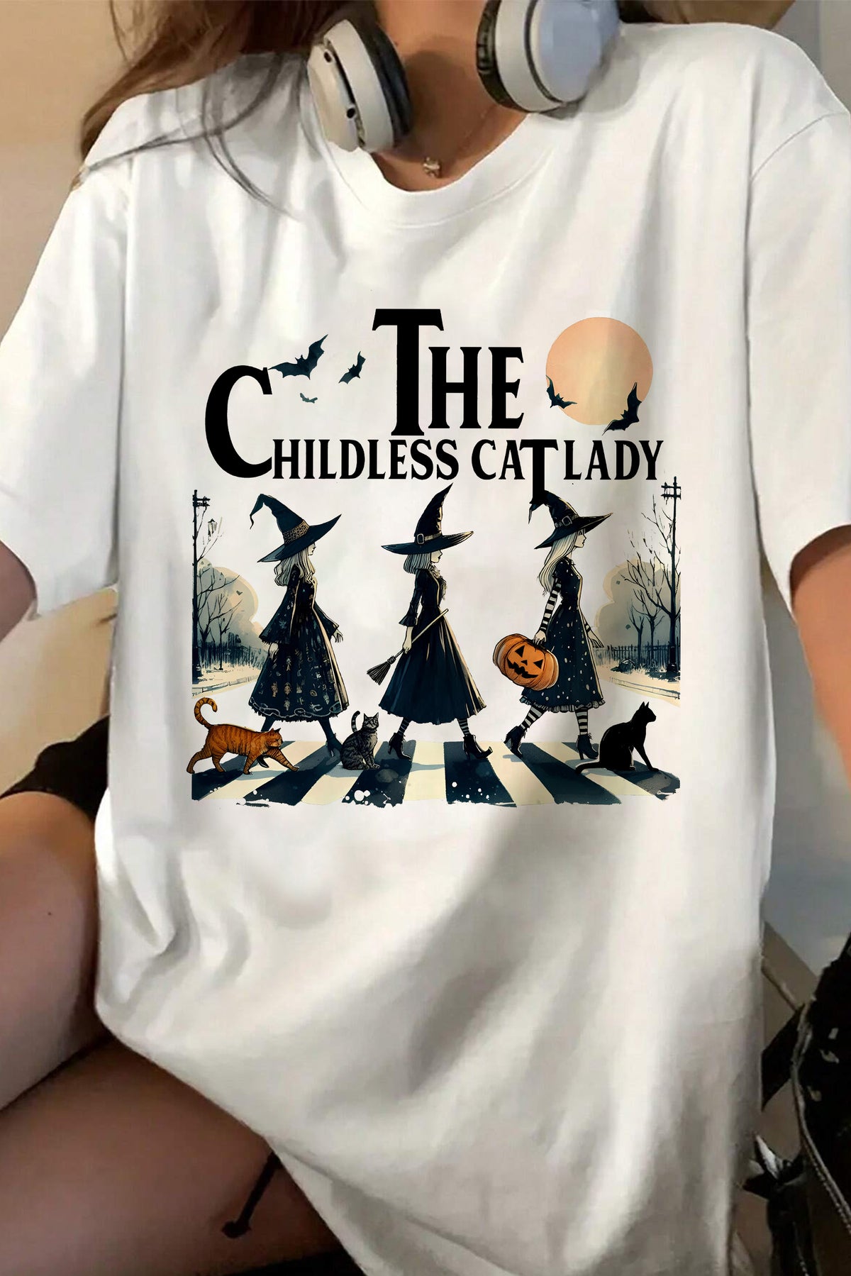 The Childless Cat Lady Halloween Tee For Women