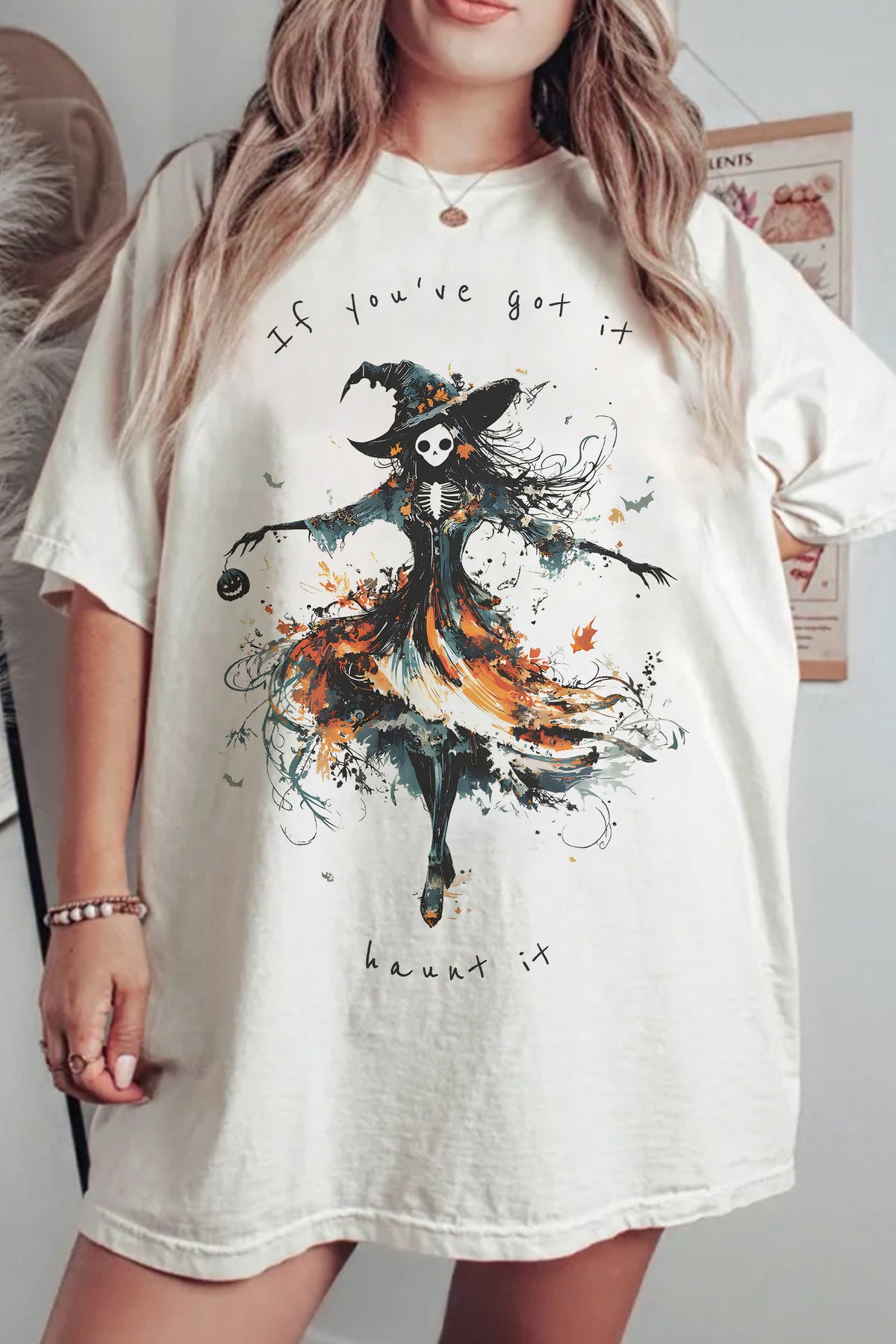 Watercolor Skeleton  Tee For Women