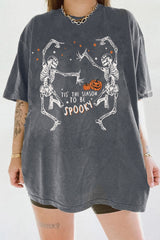 Halloween Dancing Skeleton Tis the Season Tee For Women