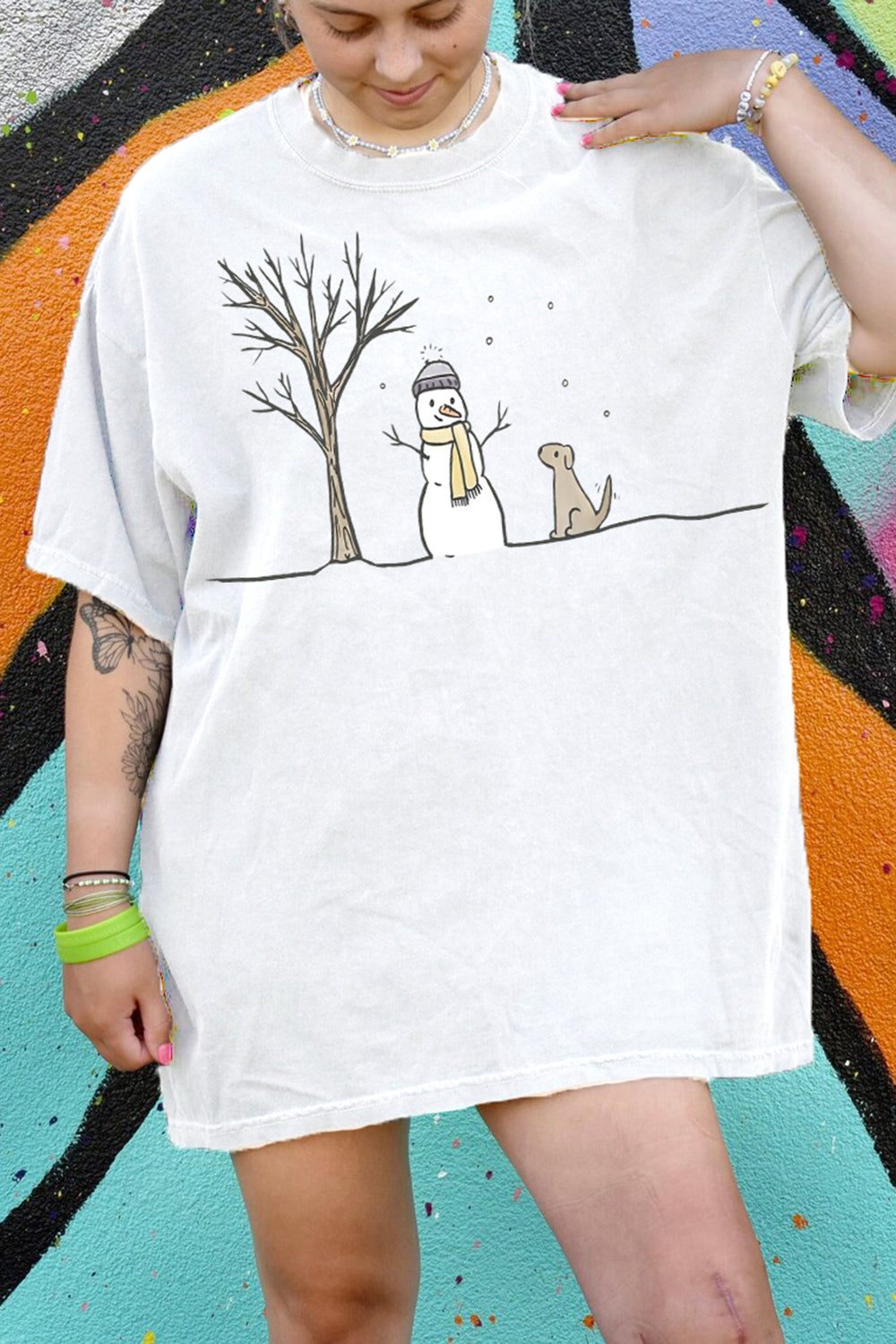 Christmas Snowman Tee For Women