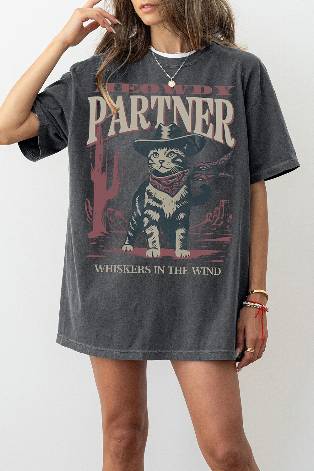 Meowdy Partner Cowboy Cat Tee For Women