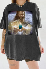 Jesus Holding Cigarettes Newport Funny Meme Tee For Women