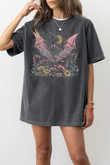 Bat Among Blossoms Goth Tee For Women