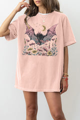 Bat Among Blossoms Goth Tee For Women