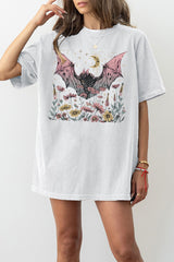 Bat Among Blossoms Goth Tee For Women